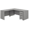 Platinum Gray 72" x 72" Modern L-shaped Desk with Mobile File