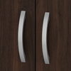 36" Modern 5-Shelf Bookcase with Doors in Black Walnut