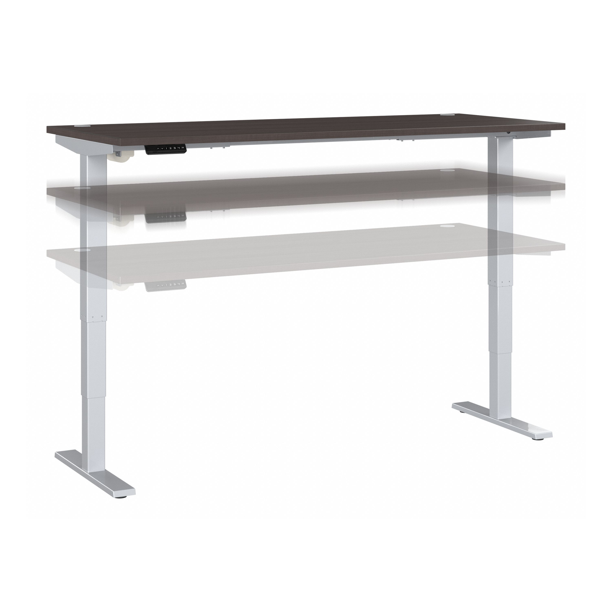 72" Large Modern Standing Office Desk in Storm Gray with Metallic Base