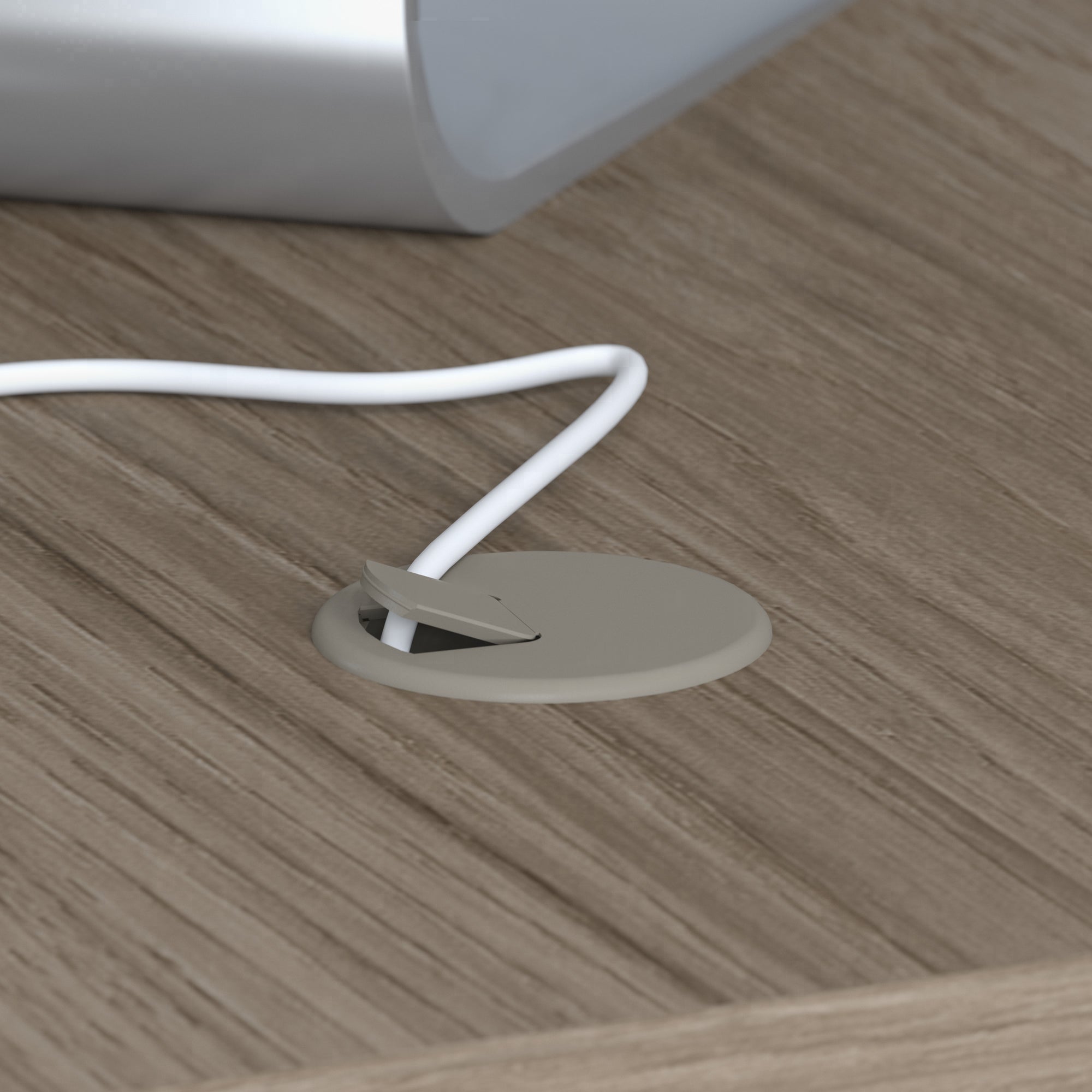 72" L-Shaped Modern Executive Desk with Drawers in Modern Hickory