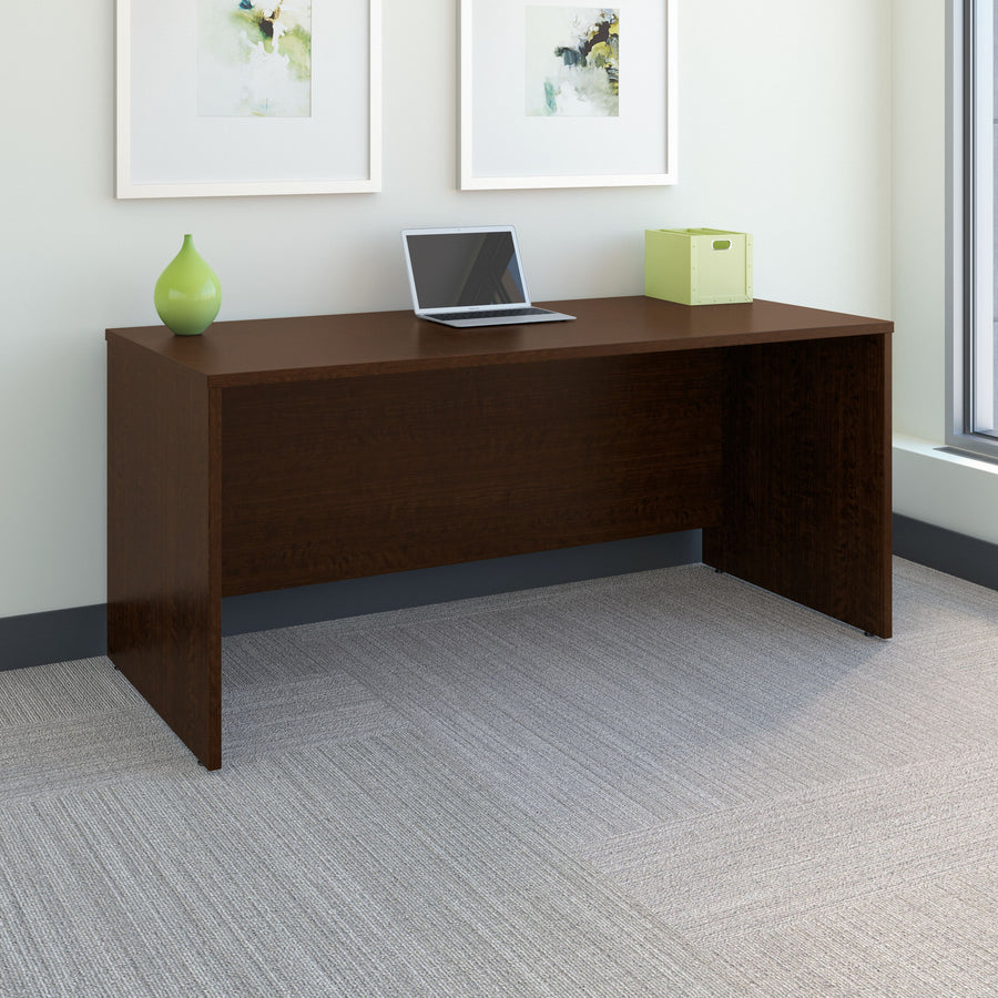 66" Modern Mocha Cherry Executive Desk