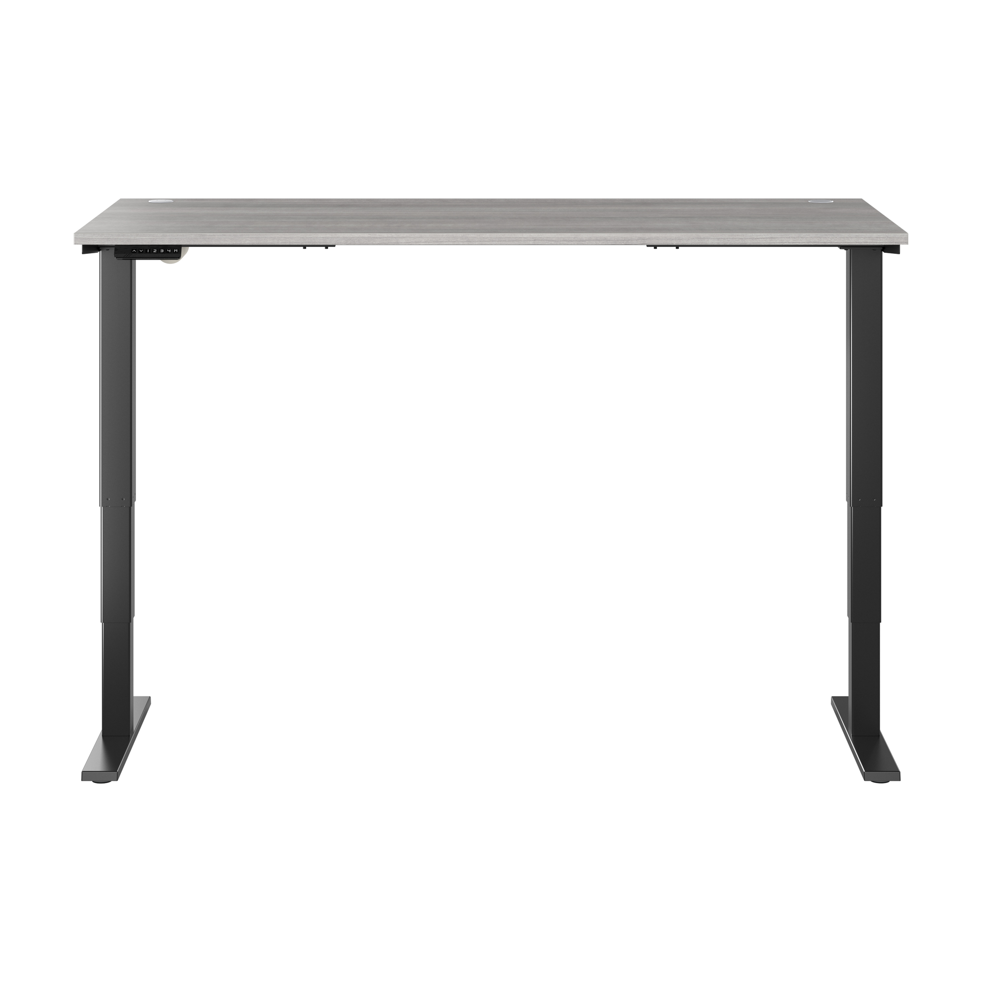 72" Large Modern Standing Office Desk in Platinum Gray with Black Base