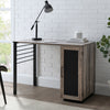 42" Gray Woodgrain Storage Desk with Chalkboard Door