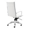 White Leather & Chrome High Back Modern Office Chair