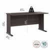 60" Rugged Modern Office Desk in Storm Gray