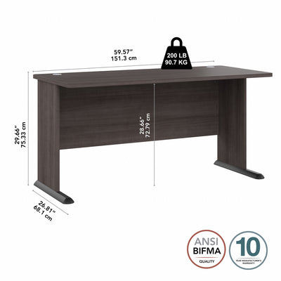 60" Rugged Modern Office Desk in Storm Gray