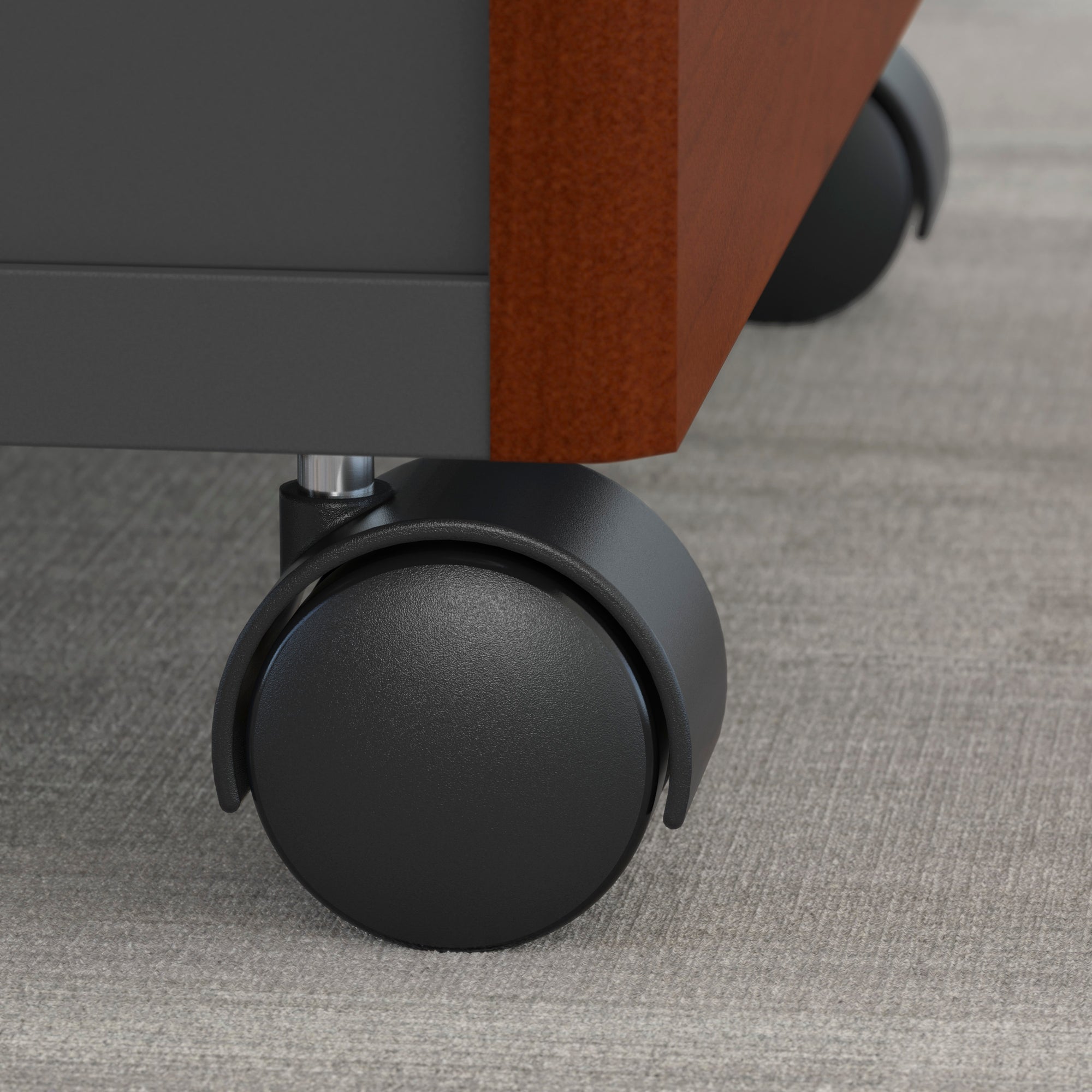 60" Modern Office Desk with Mobile Pedestal in Hansen Cherry