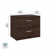 36" Pre-Assembled 2-Drawer Lateral File Cabinet in Black Walnut