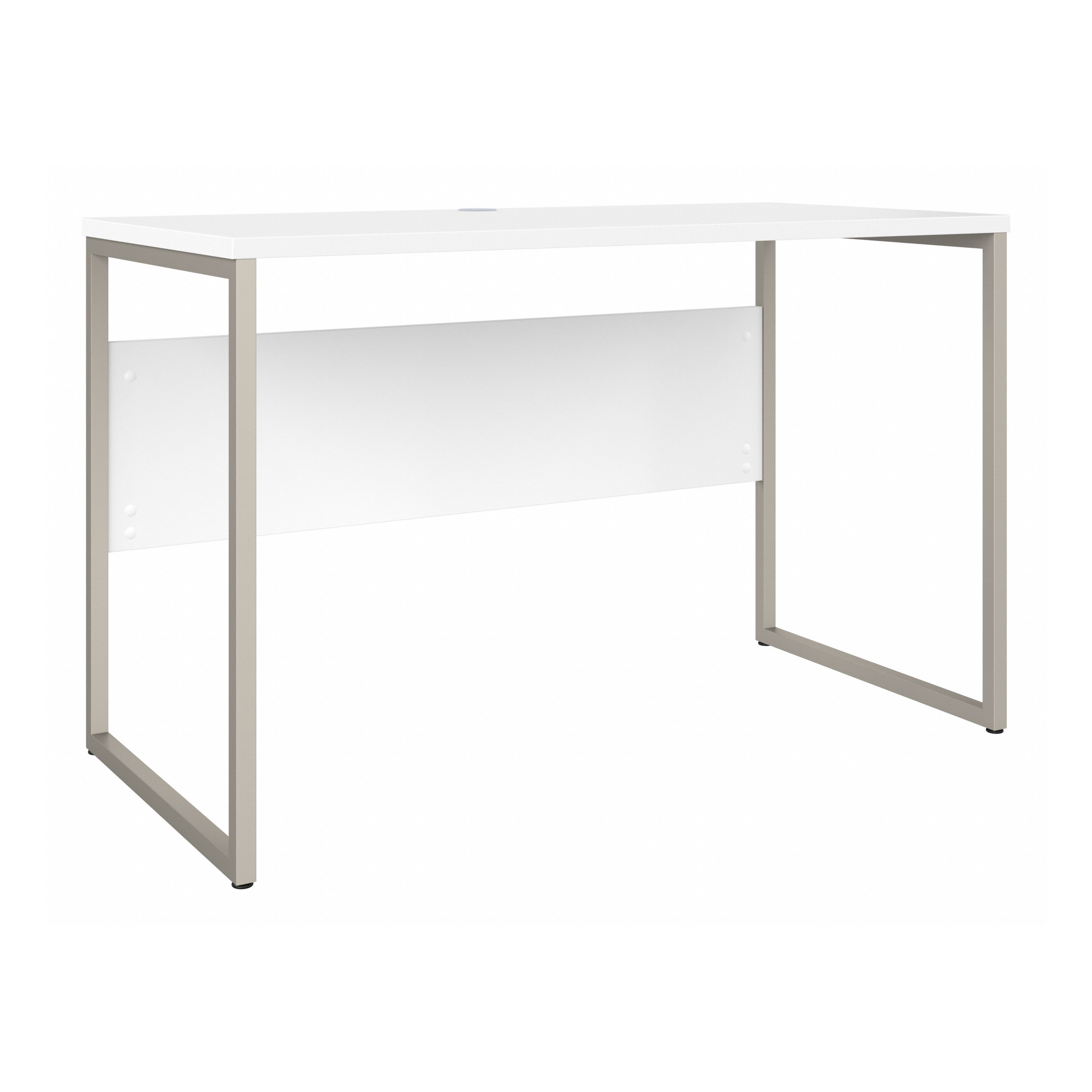 48" Elegant Modern Office Desk with Metal Legs in White