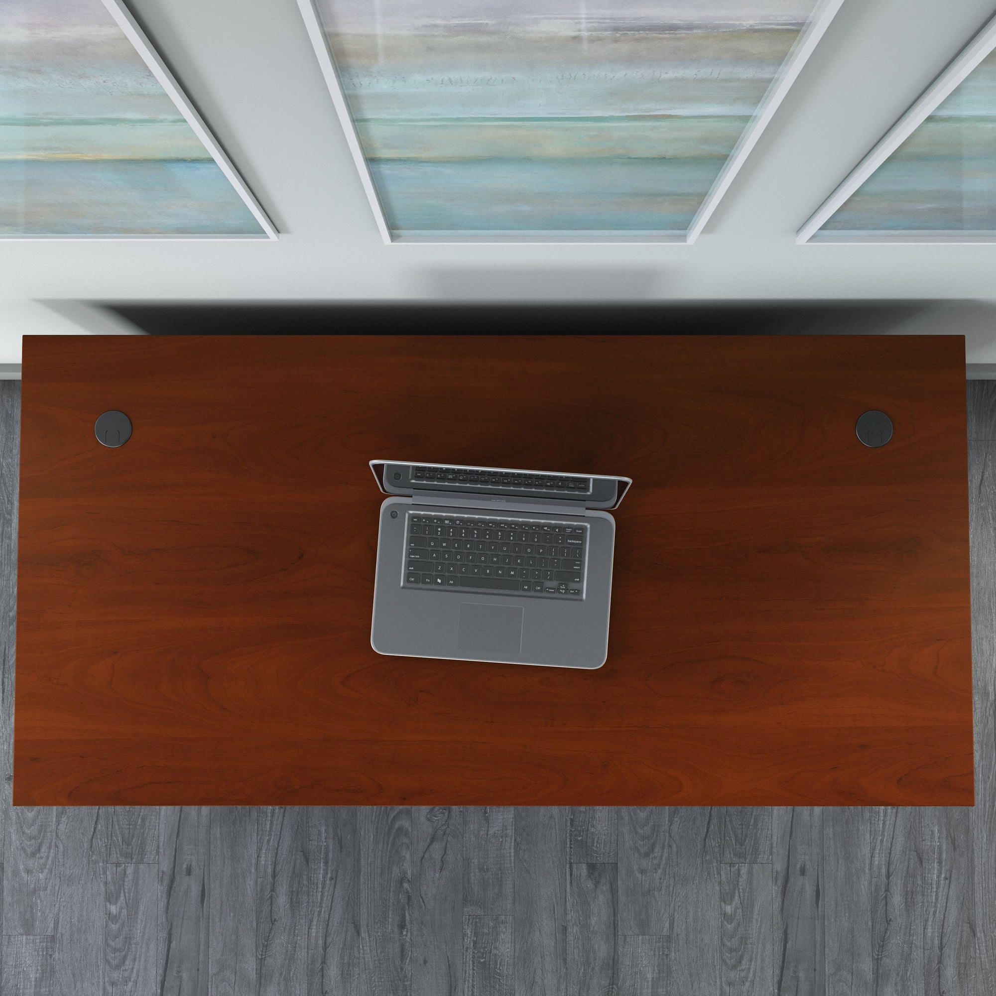 60" Modern Executive Desk in Hansen Cherry & Graphite Gray