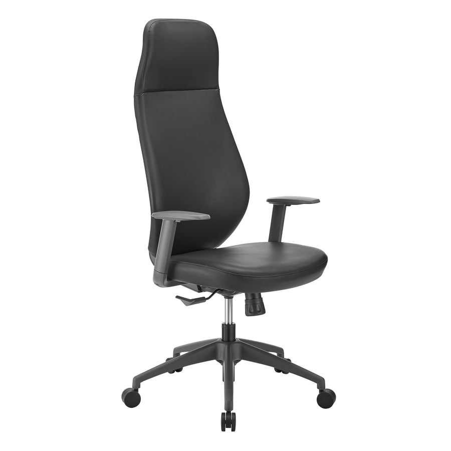 Ultra High Back Ergonomic Black Leather Office Chair