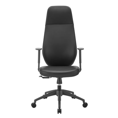 Ultra High Back Ergonomic Black Leather Office Chair