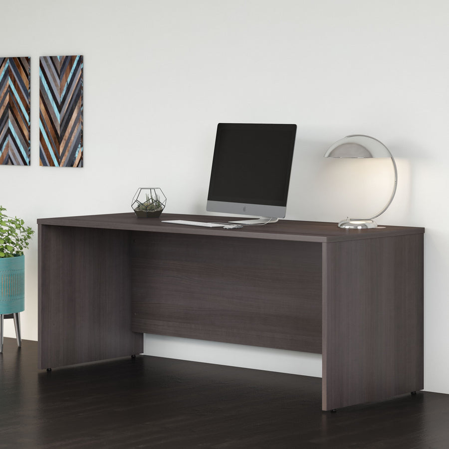 72" Modern Office Desk with Privacy Panel in Storm Gray