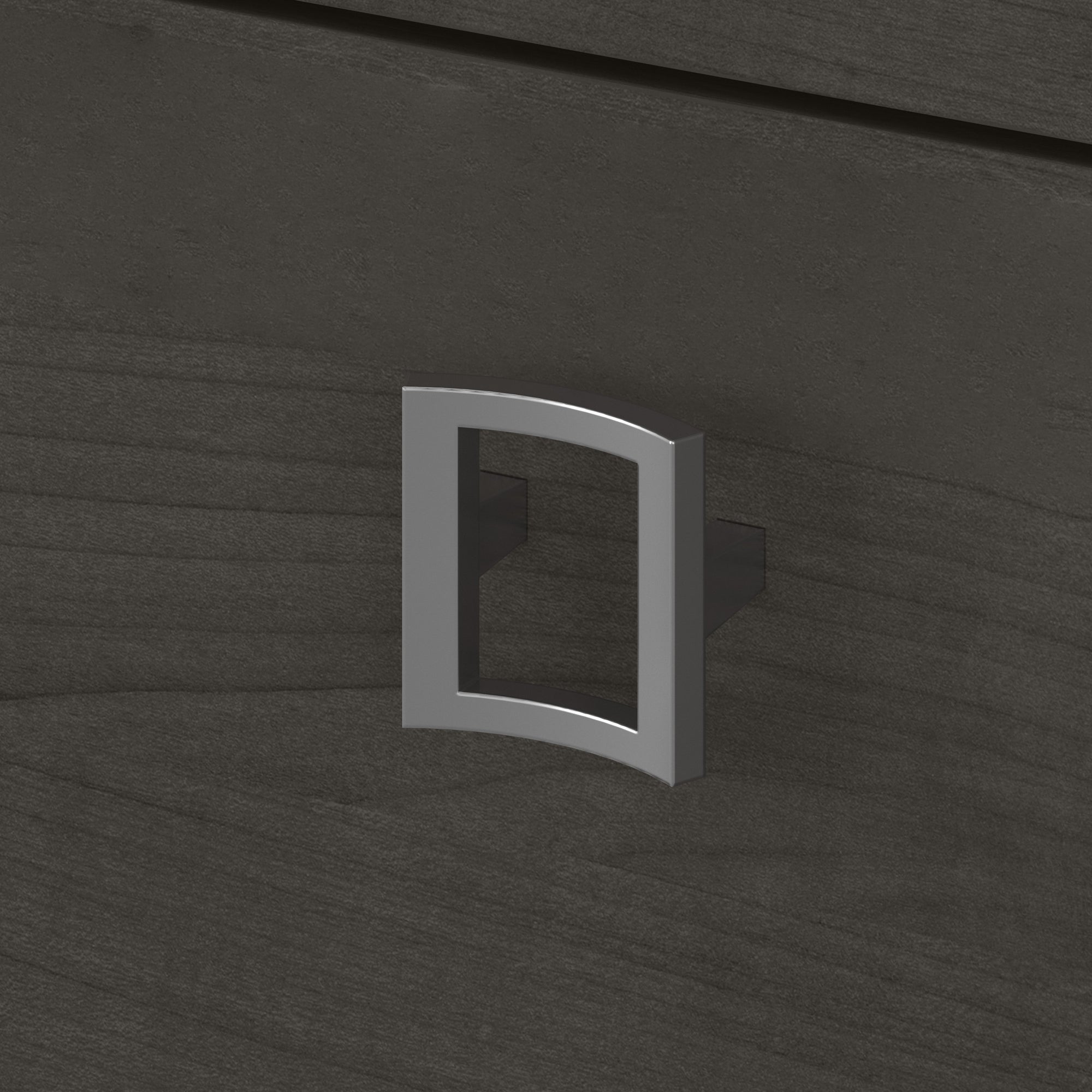 16" Modern Mobile 3-Drawer File Cabinet in Charcoal Maple