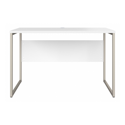 48" Elegant Modern Office Desk with Metal Legs in White