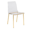 Clear Acrylic and Brushed Gold Office Chairs (Set of Two)