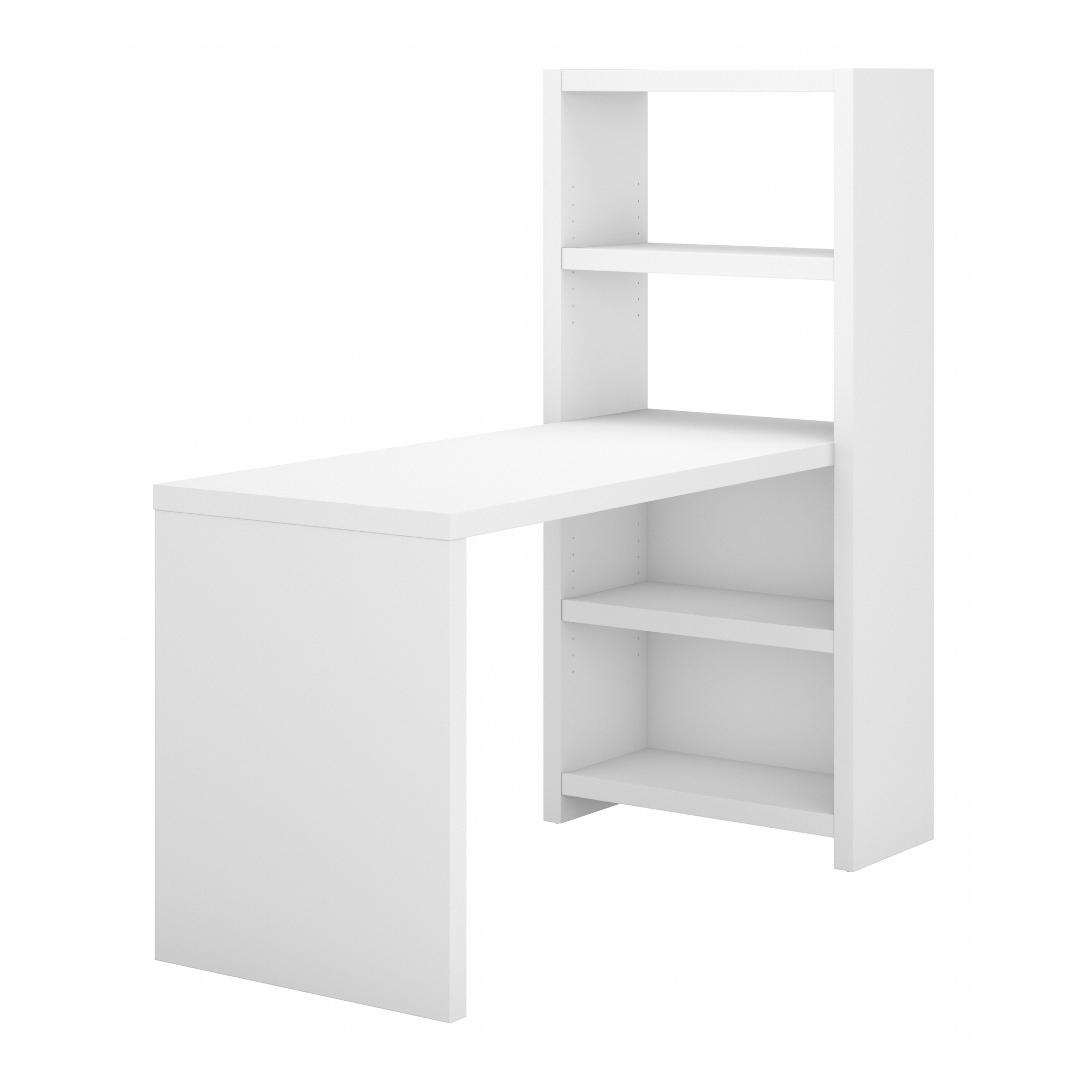 56" Modern Office Bookcase Desk in Pure White
