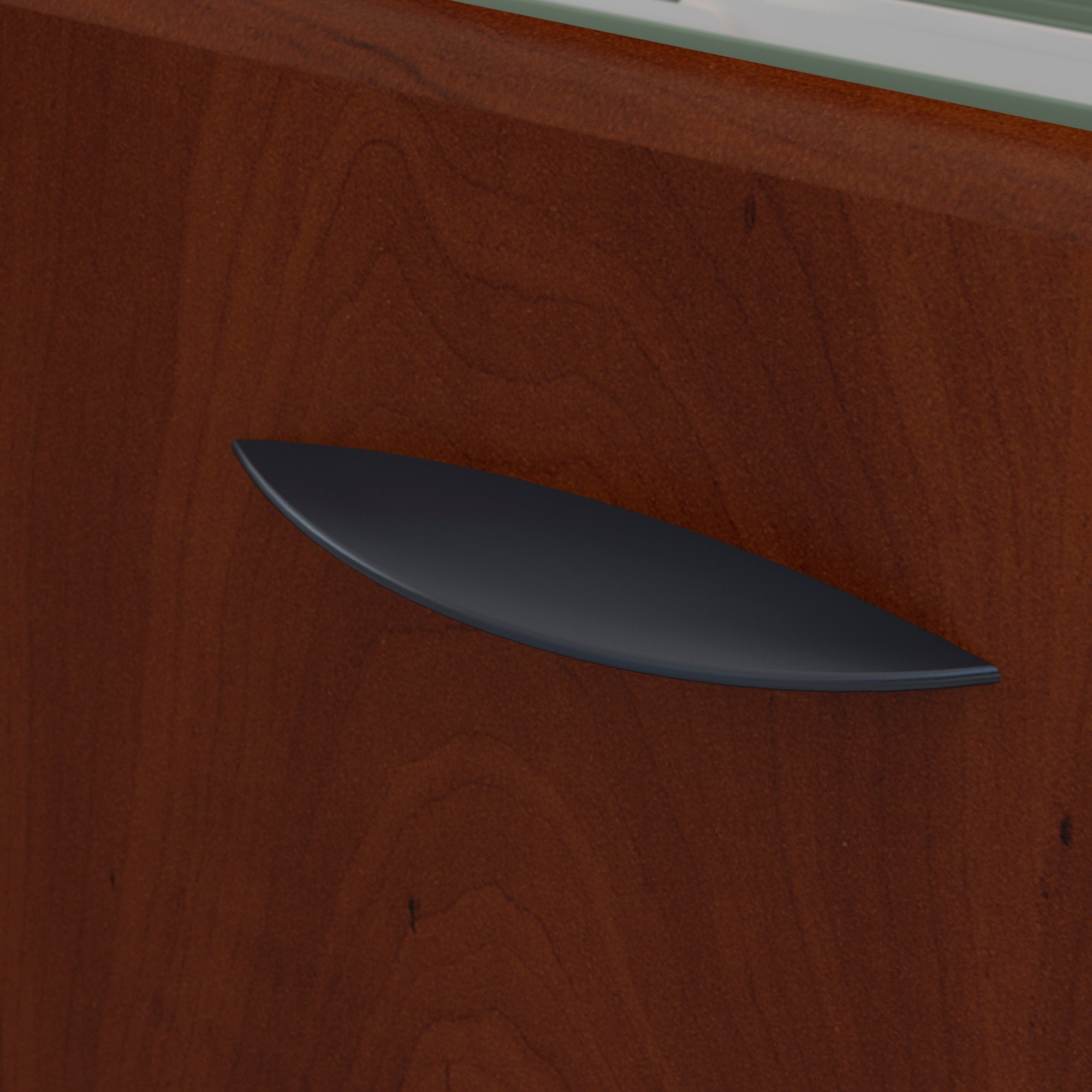 48" Modern Desk with 3-Drawer Mobile Pedestal in Hansen Cherry/Galaxy