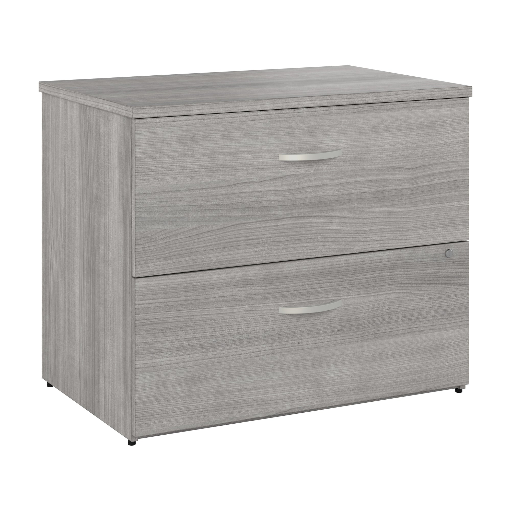 36" Pre-Assembled Modern Lateral File Cabinet in Platinum Gray