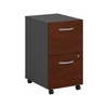 16" 2-Drawer Pre-Assembled Mobile File Cabinet in Cherry/Graphite