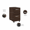 16" Pre-Assembled Mobile 2-Drawer File Cabinet in Black Walnut