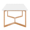 63" Matte White Natural Beech Wood Executive Office Desk