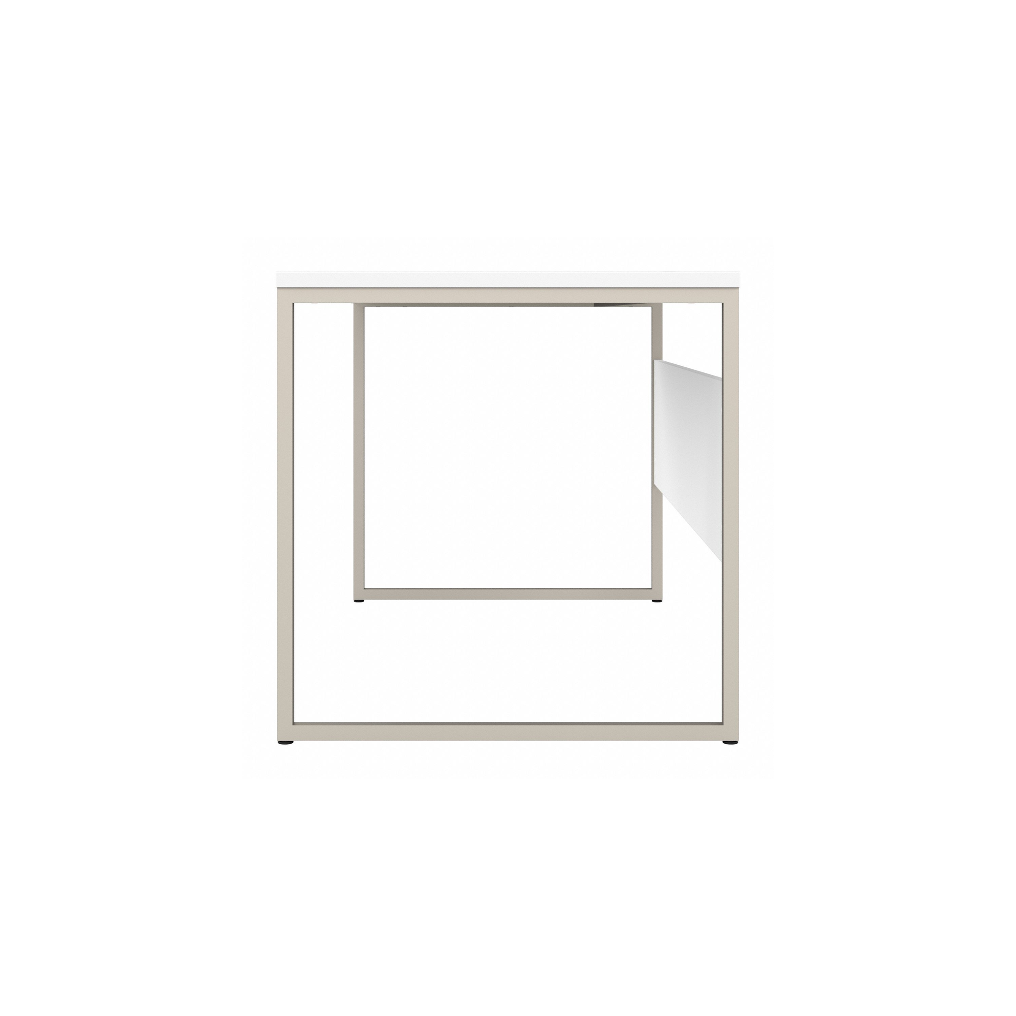 60" Elegant Modern Office Desk with Metal Legs in White