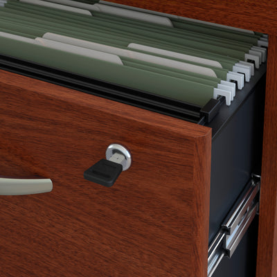 Premium Mahogany 60" Modern Office Desk with 3-Drawer Mobile Pedestal