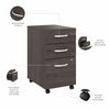 Modern 60" Storm Gray Workstation with 3-Drawer Mobile File