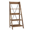 68" Rustic Solid Wood Ladder Bookshelf