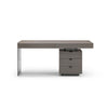 71" Modern Executive Desk with Side Drawers in Gray Oak