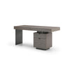 71" Modern Executive Desk with Side Drawers in Gray Oak
