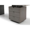 71" Modern Executive Desk with Side Drawers in Gray Oak