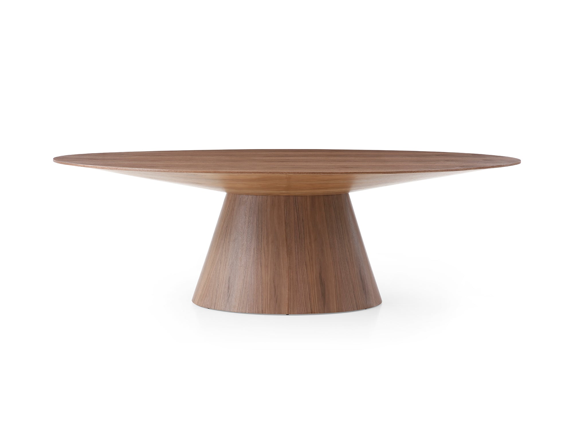 95" Modern Walnut Veneer Oval Conference Table
