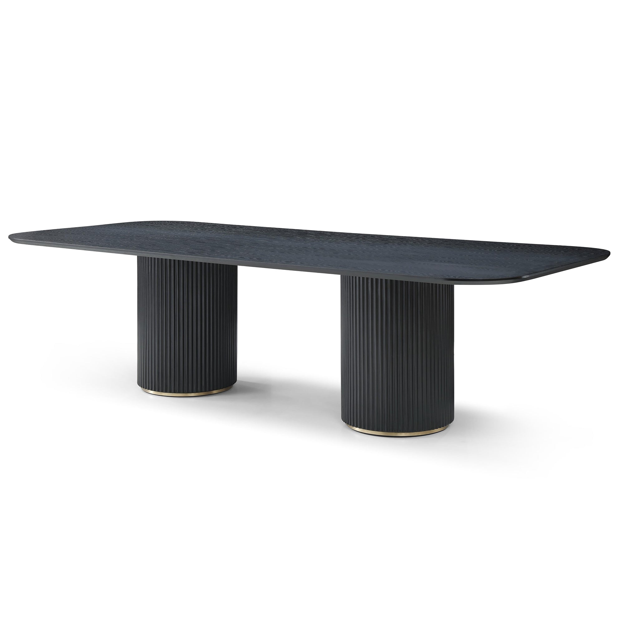 110" Twin Pedestal Base Conference Table in Black Oak Veneer