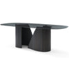 95" Matte Dark Gray Conference Table with Glass Top
