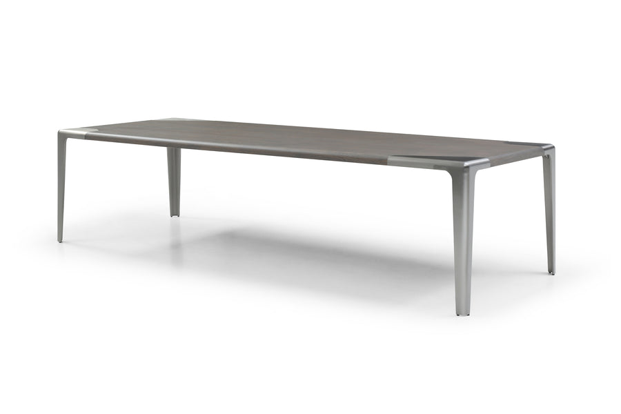 118" Modern Metal and Grey Veneer Conference Table or Desk