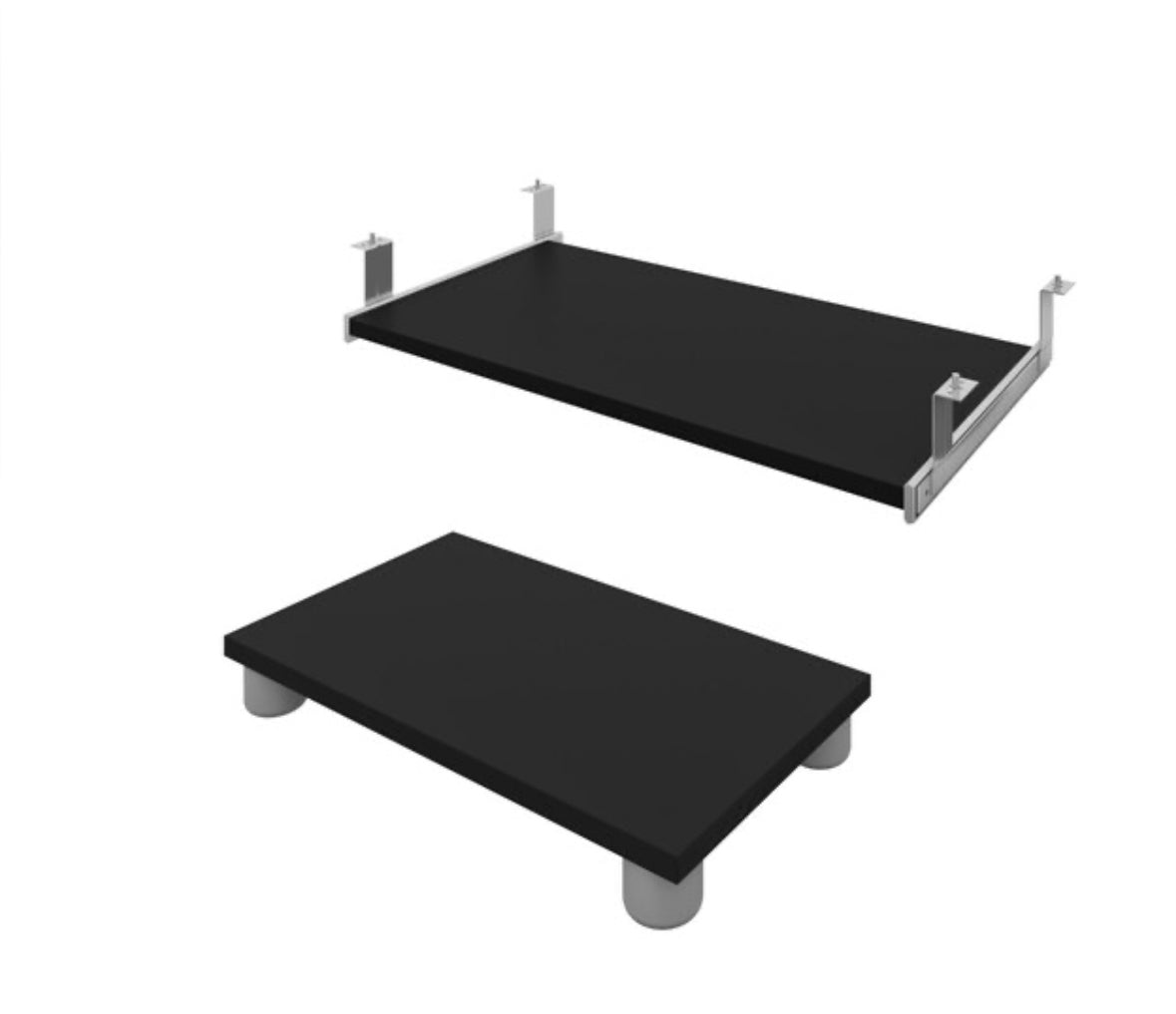 Keyboard Tray & CPU Stand in Black