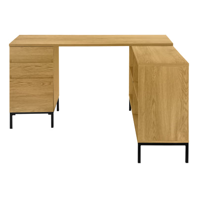 L-Shaped 60" Natural Contemporary Office Desk