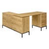 L-Shaped 60" Natural Contemporary Office Desk