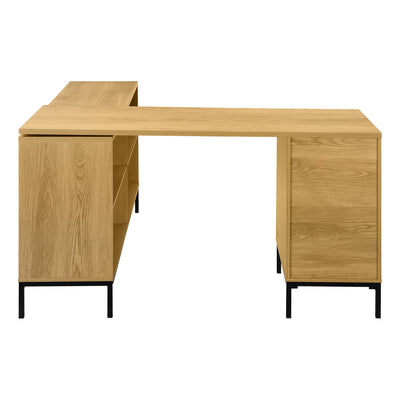 L-Shaped 60" Natural Contemporary Office Desk