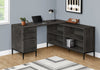L-Shaped 60" Dark Gray Contemporary Office Desk