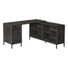 L-Shaped 60" Dark Gray Contemporary Office Desk