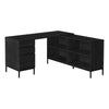 L-Shaped 60" Black Contemporary Office Desk