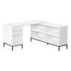 L-Shaped 60" White Contemporary Office Desk