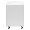 Modern White 18" Gloss Mobile File Cabinet
