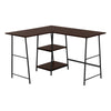 47" Industrial-Style L-Shaped Writing Desk with Open Shelves
