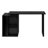 Black 55" Modern Desk with Storage and U-Shaped Metal Legs