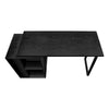 Black 55" Modern Desk with Storage and U-Shaped Metal Legs