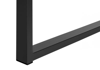 Black 55" Modern Desk with Storage and U-Shaped Metal Legs